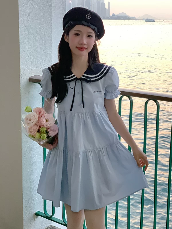 海盐芝士学院风海军领连衣裙学生初中生日系甜美初恋东京岁时记JK