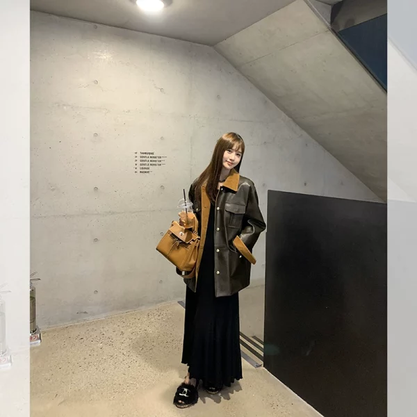 French Style 秒塑S腰 量感鱼尾连衣裙/羊毛小稥编织拉毛格纹斗篷 - 图片 3