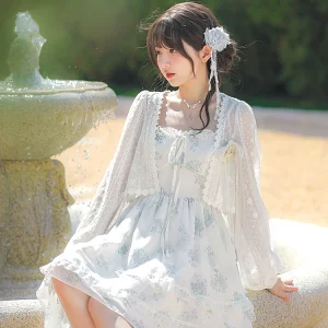 甜美仙气碎花连衣裙夏季吊带裙内搭裙雪纺飘逸裙子夏原创森女部落
