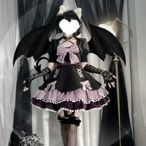 【告白函数jsk】withpuji原创设计毛呢多色裙lolita冬腿环蝴蝶结