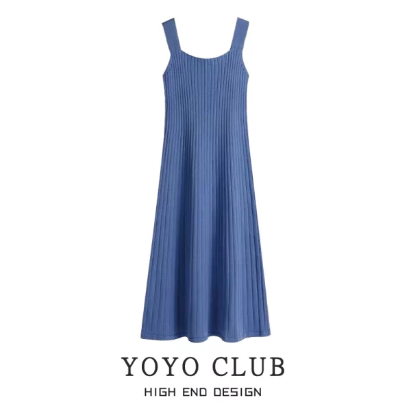 YOYO CLUB大码女装打底针织吊带连衣裙秋冬季新款微胖mm背心裙子 - 图片 2