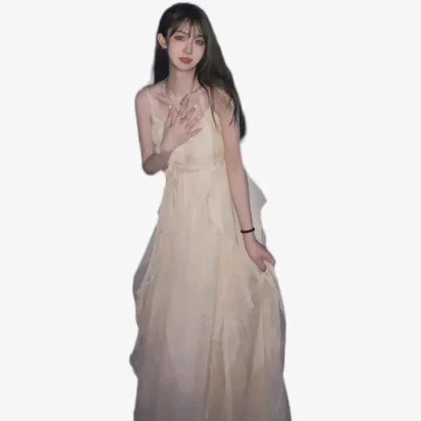三亚旅游穿搭法式沙滩裙女海边度假裙子超仙气质长款吊带连衣裙夏 - 图片 5