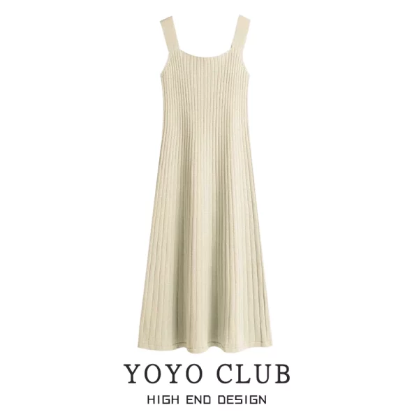 YOYO CLUB大码女装打底针织吊带连衣裙秋冬季新款微胖mm背心裙子 - 图片 3