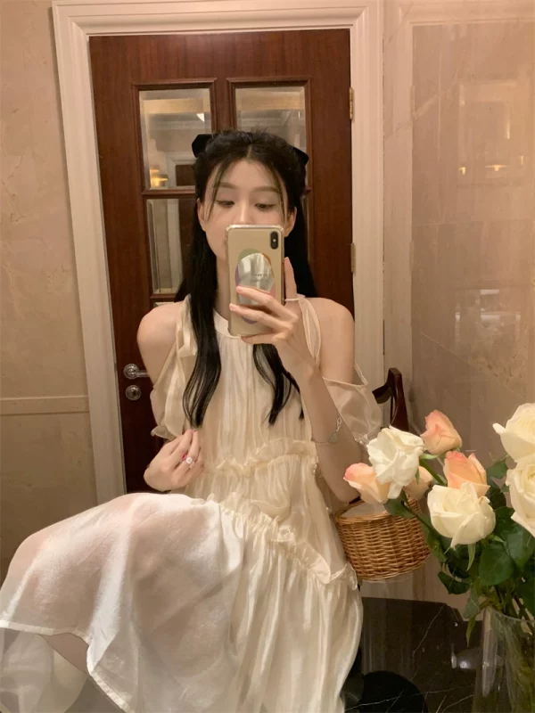 夏季纯欲风甜美初恋设计感温柔气质连衣裙法式艺术感裙子轻奢女装 - 图片 3